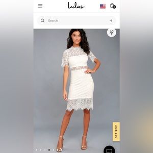 Lulu’s Remarkable white Lace Dress- size small